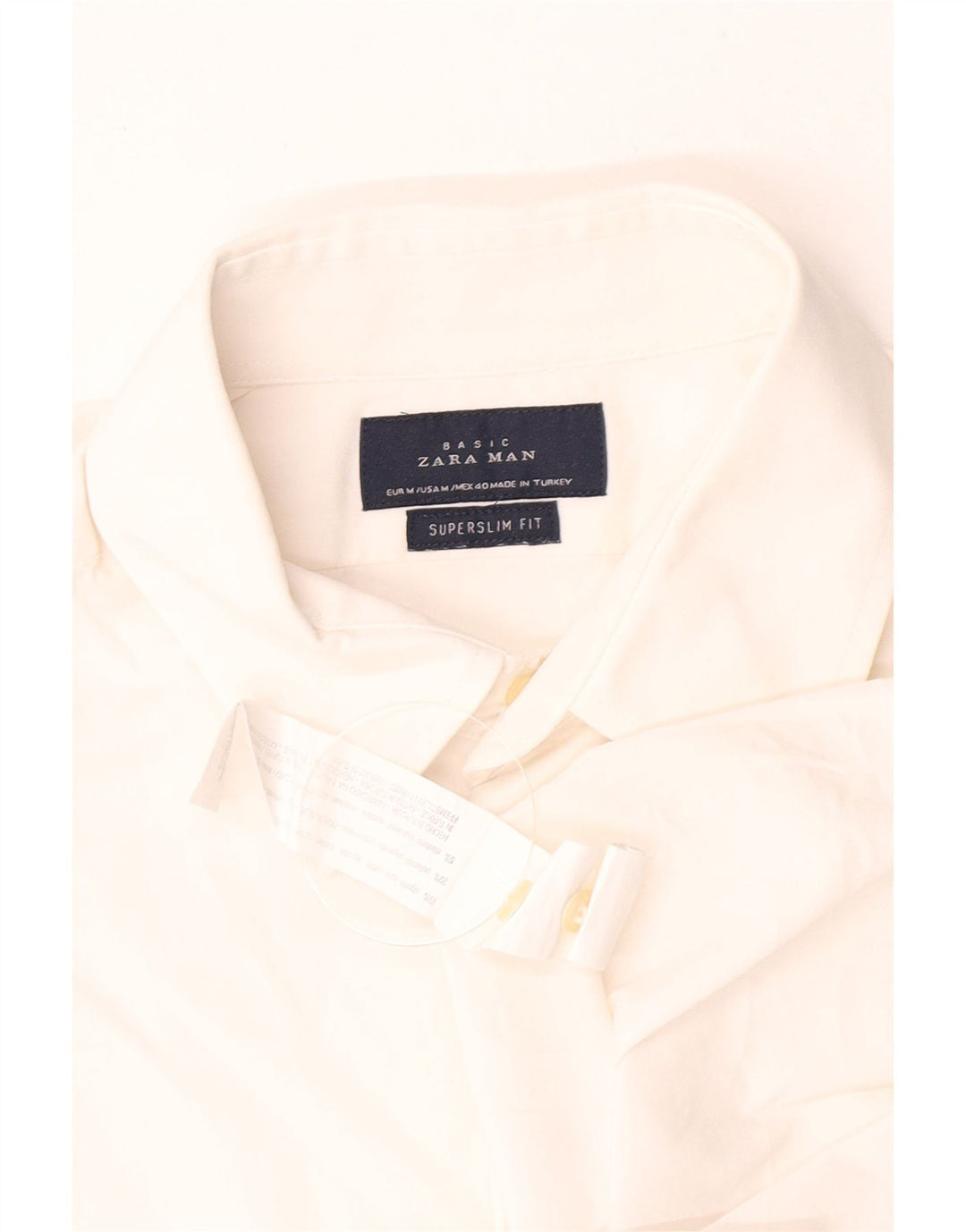 ZARA Herre Super Slim Fit skjorte Medium hvid bomuld