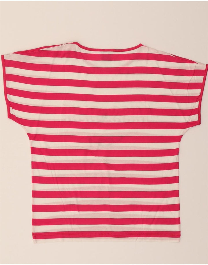 MANGO Womens Graphic T-Shirt Top IT 48 XL Pink Striped Cotton Vintage Mango and Second-Hand Mango from Messina Hembry 