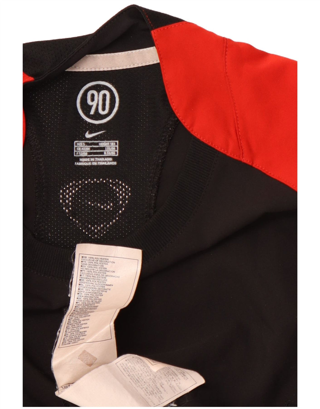 NIKE Herre Dri Fit T-Shirt Top UK 42/44 Stor sort Colourblock Polyester