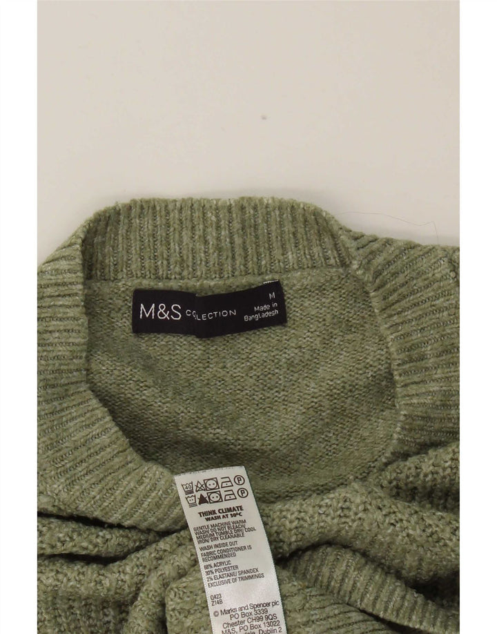 Marks & Spencer Dame sweater med rund hals DK 14 Medium Grøn Akryl