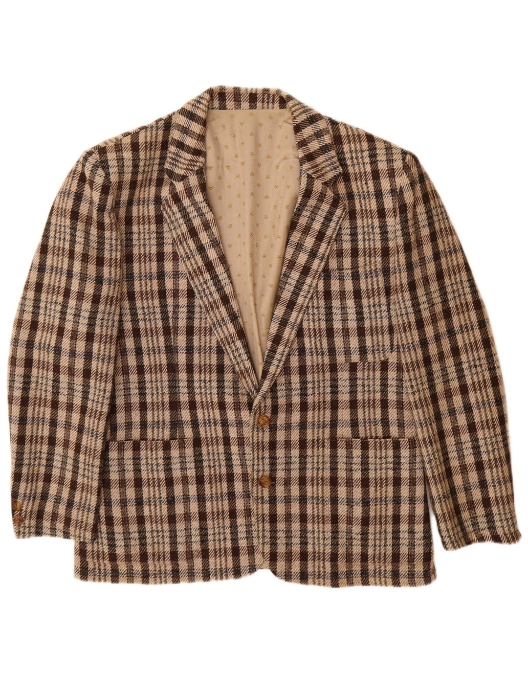 Carrera Herre 2 Button Blazer Jacket UK 38 Medium Brown Check