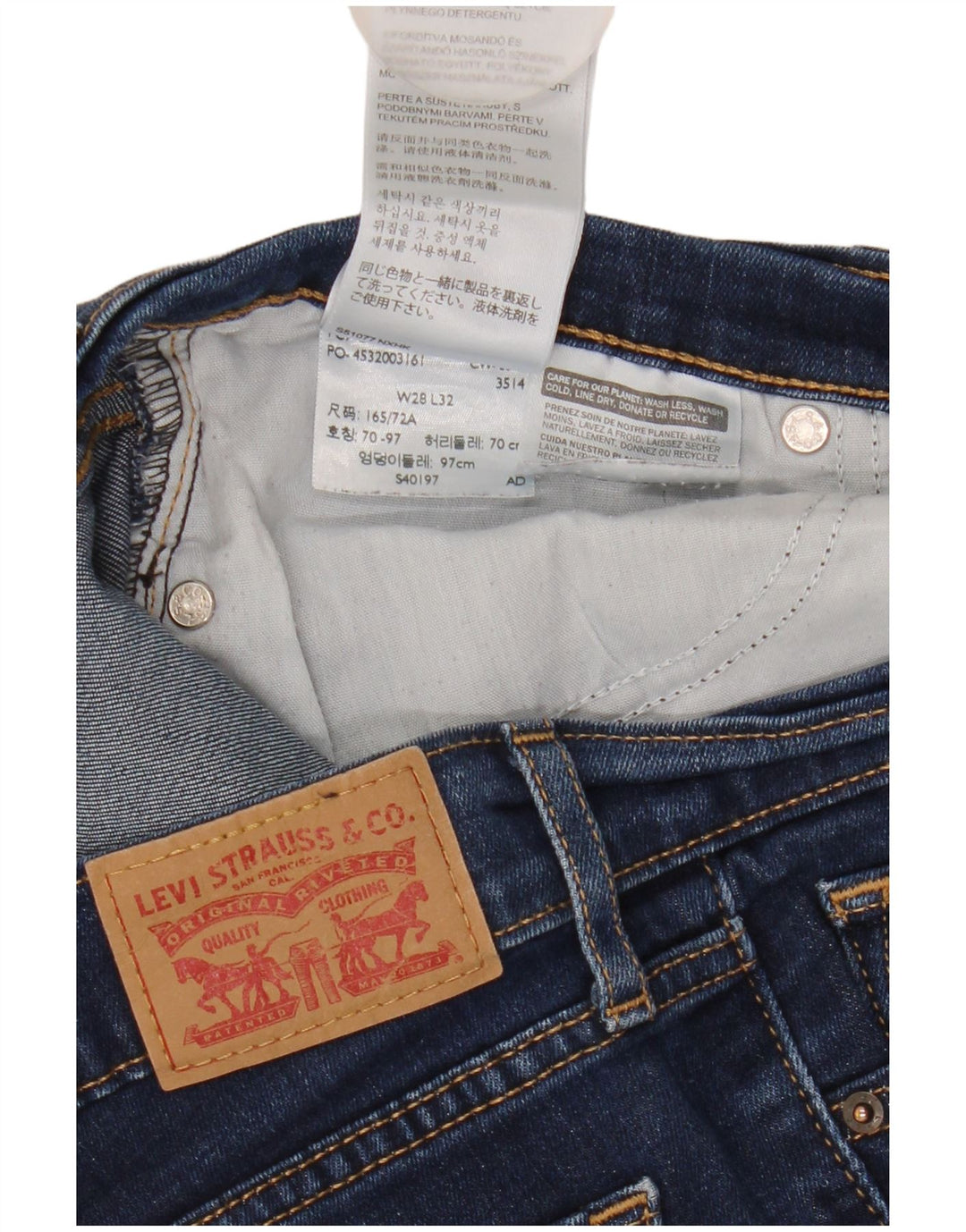 Levi's Dame 714 Straight Jeans W28 L27 Blå Bomuld