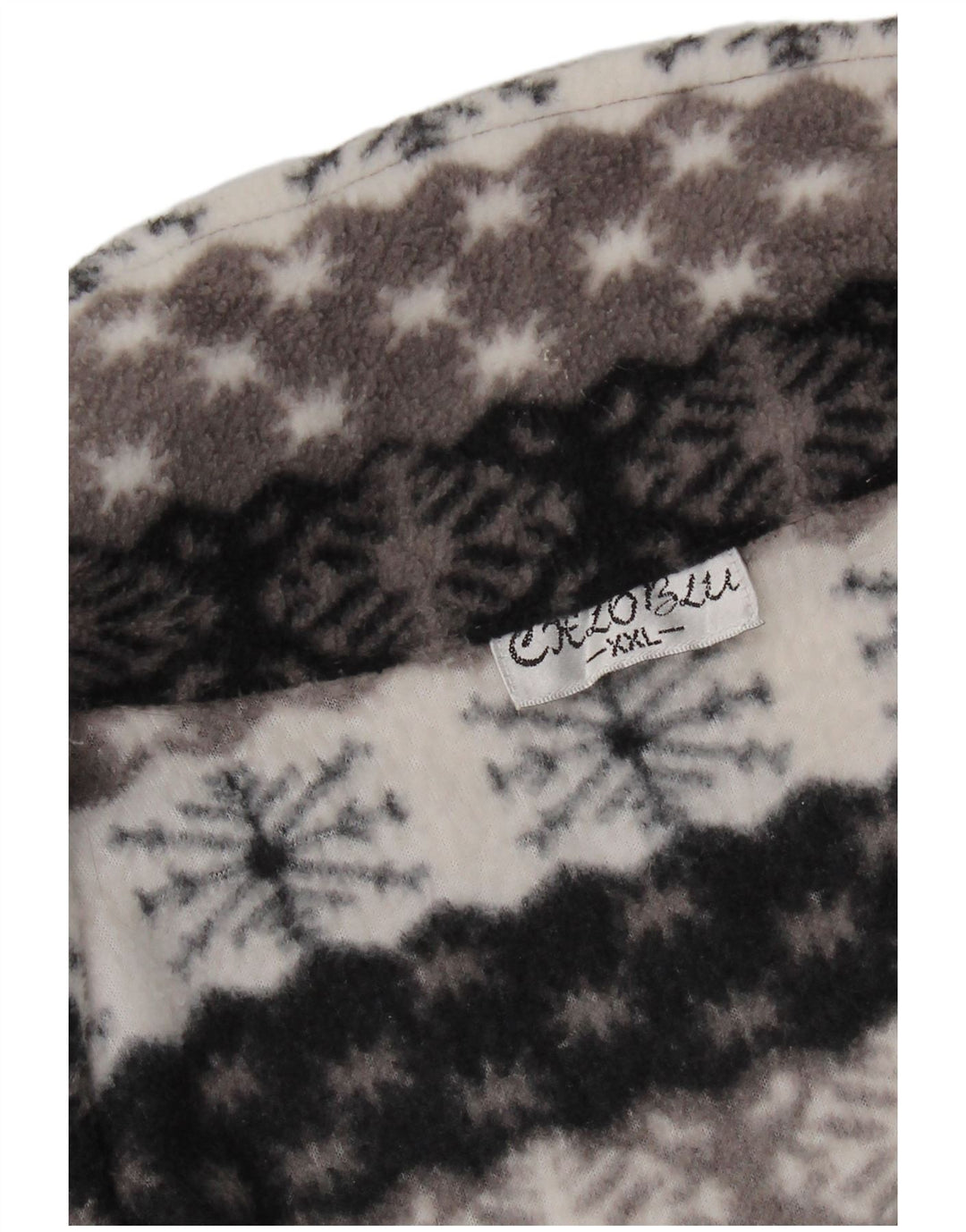 VINTAGE Fleecejakke til mænd UK 44 2XL Grå Fair Isle