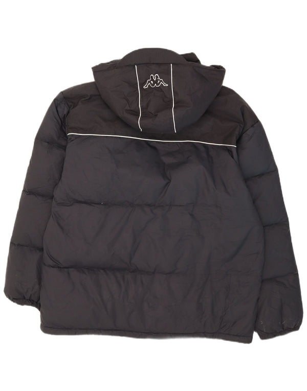 Kappa Herre grafisk hættepolstret jakke UK 42 XL marineblå nylon
