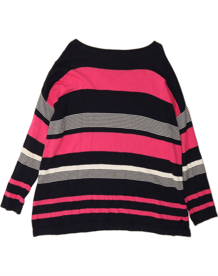 CHAPS Womens Boat Neck Jumper Sweater UK 22 3XL Multicoloured Striped Vintage Chaps and Second-Hand Chaps from Messina Hembry 