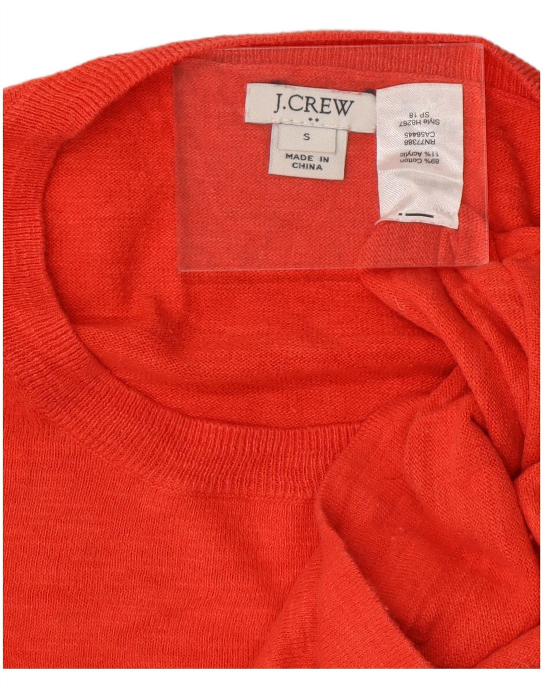J. CREW Sweater med rund hals til kvinder UK 10 Lille rød bomuld