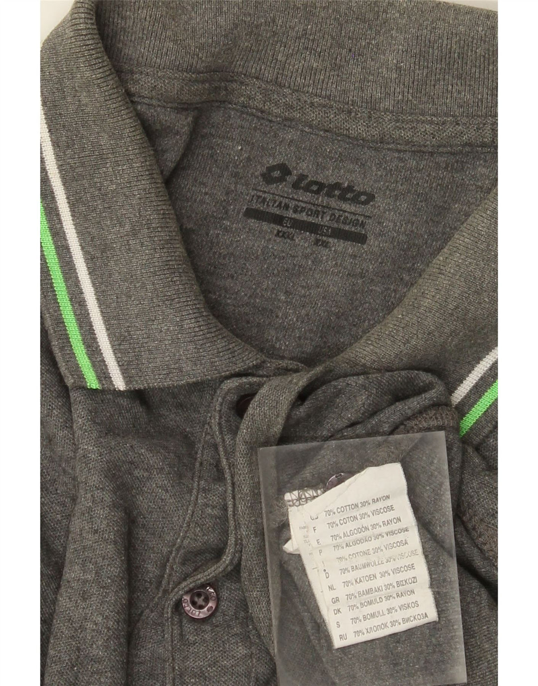 Lotto Herre Polo Shirt 2XL Grå Bomuld