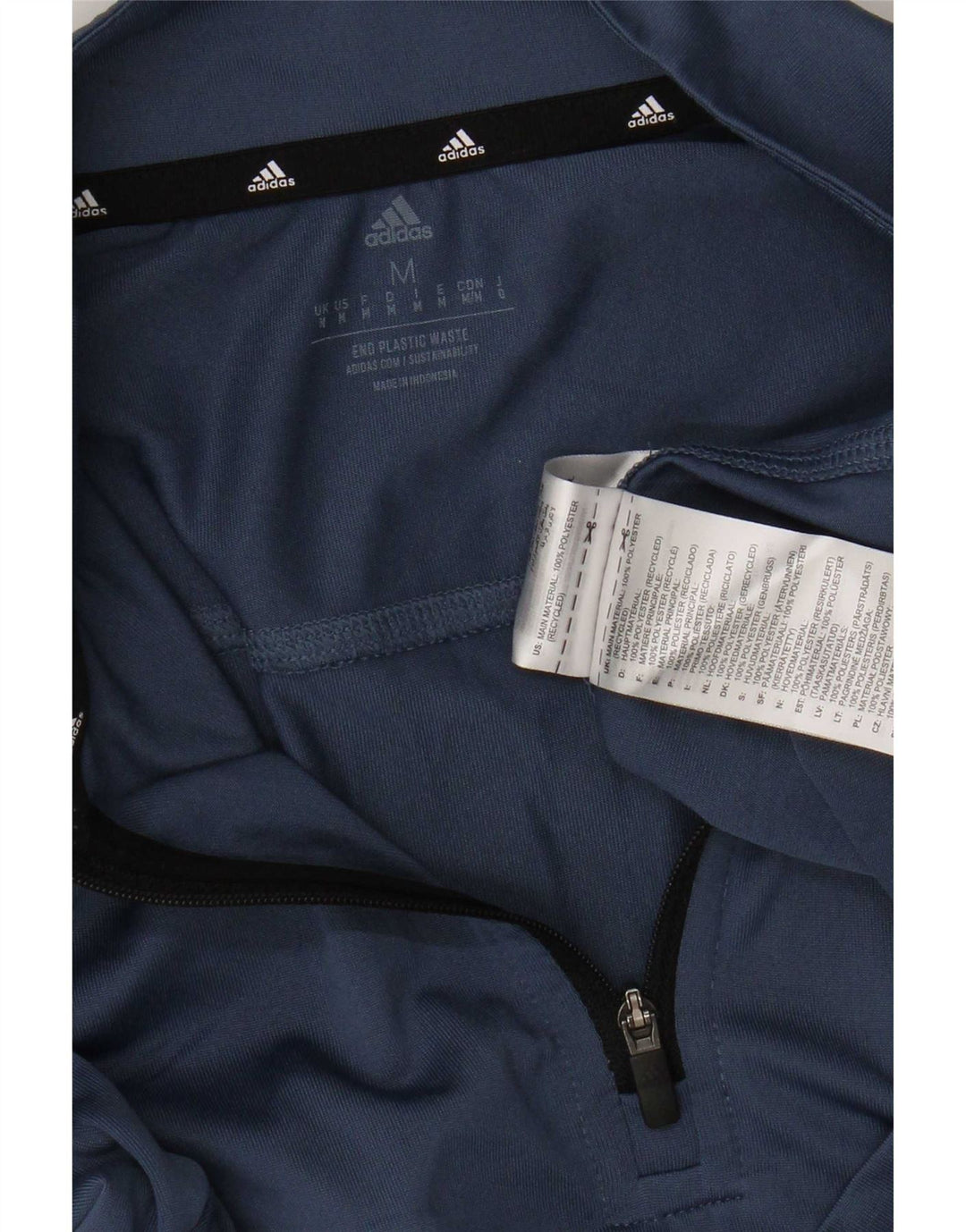 Adidas Herre Aeroready Zip Neck Pullover Træningsdragt Top Medium Navy Blue