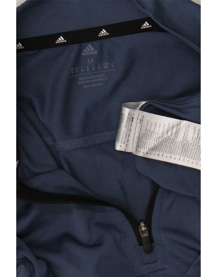 Adidas Herre Aeroready Zip Neck Pullover Træningsdragt Top Medium Navy Blue