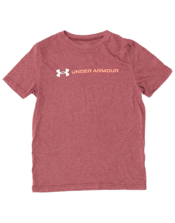 UNDER ARMOUR Drenge Grafisk T-Shirt Top 9-10 år Medium Burgundy