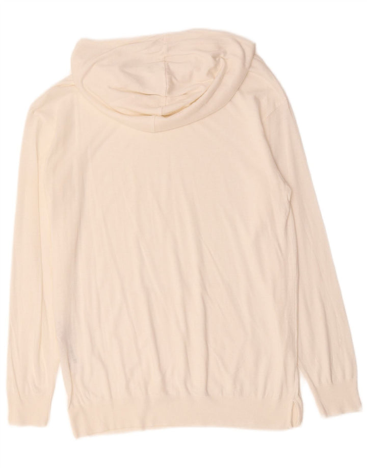Massimo Dutti Dame Hættetrøje Jumper UK 12 Medium White Lyocell