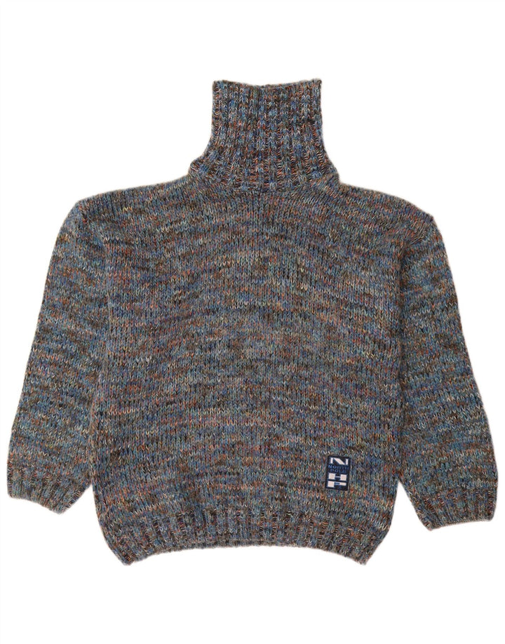NORTH POLE Herre Rullehals sweater Medium Blue Flecked Wool