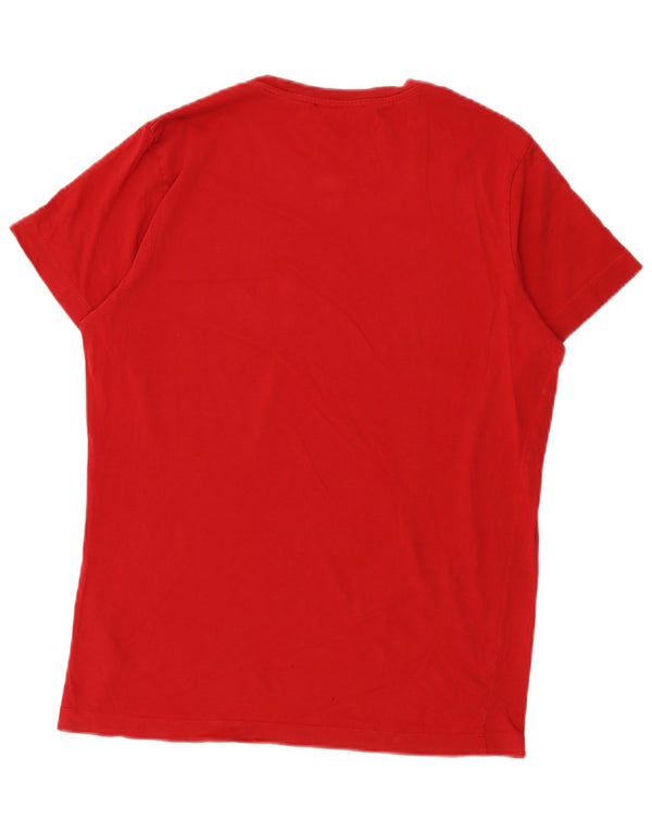 Diesel Herre grafisk T-shirt Top Medium Rød Bomuld