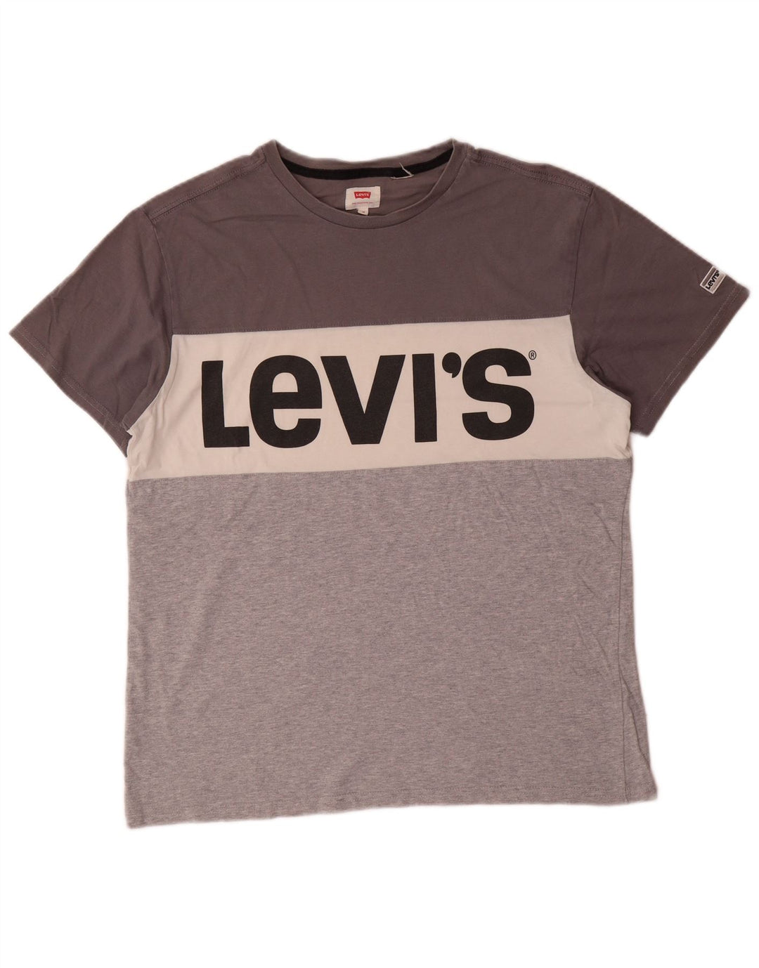 LEVI'S Herre grafisk T-shirt top mellemgrå farveblok