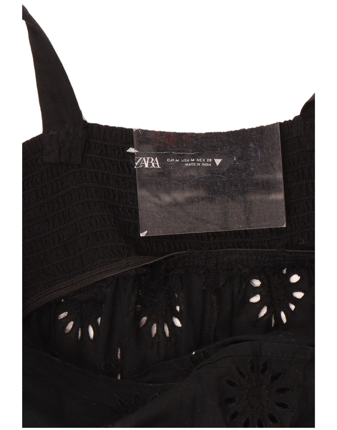 Zara Dame ærmeløs Maxikjole UK 12 Medium Sort