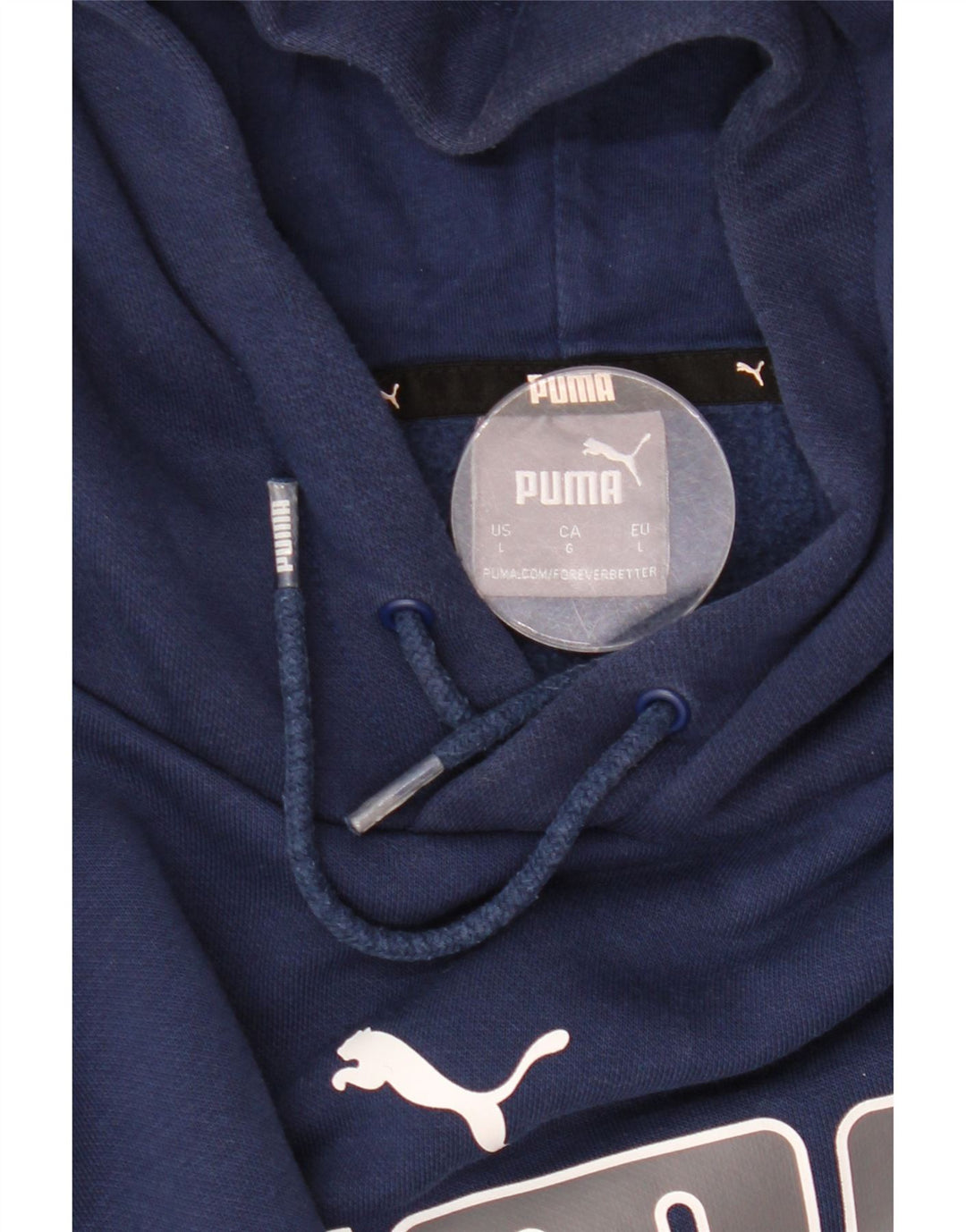PUMA Grafisk hættetrøje til kvinder UK 16 Large Navy Blue