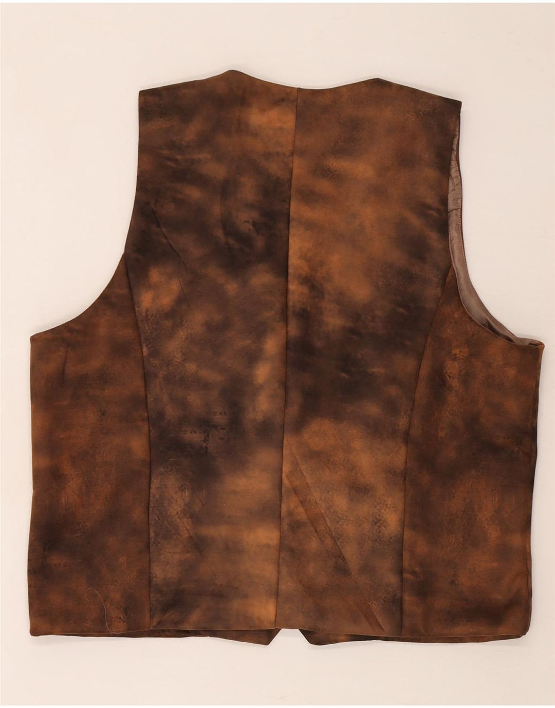Vintage herre lædervest 2XL brun slipsfarve