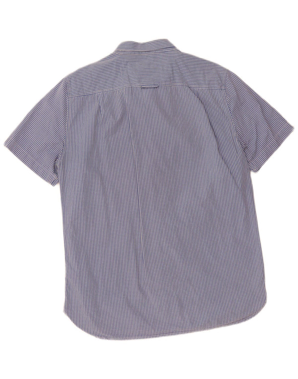 Superdry kortærmet herreskjorte XL blå ternet bomuld