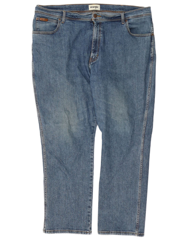 Wrangler Herre Texas Straight Jeans W42 L30 Blå Bomuld