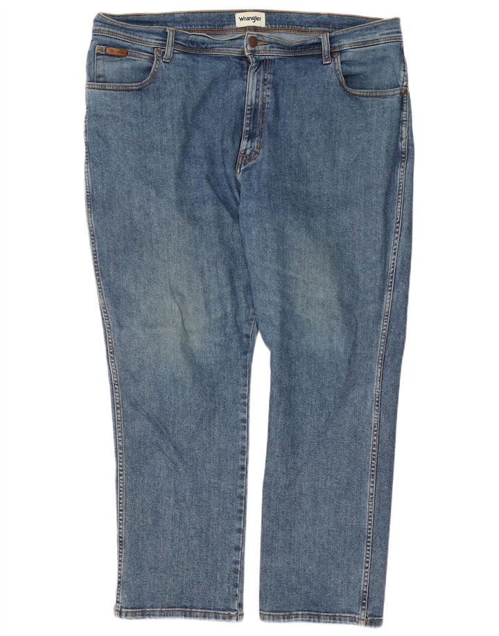 Wrangler Herre Texas Straight Jeans W42 L30 Blå Bomuld
