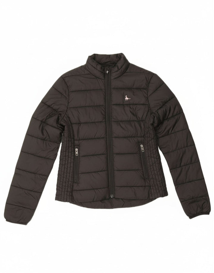 Jack Wills Polstret jakke til kvinder UK 8 Lille sort polyamid