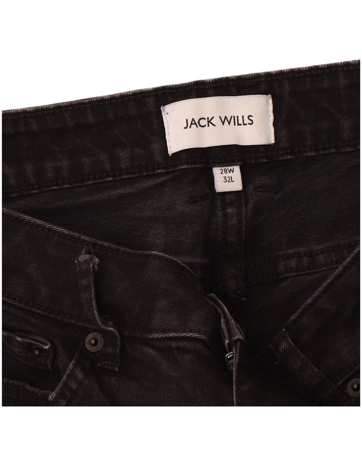 JACK WILLS Mens Slim Jeans W28 L32 Black Cotton