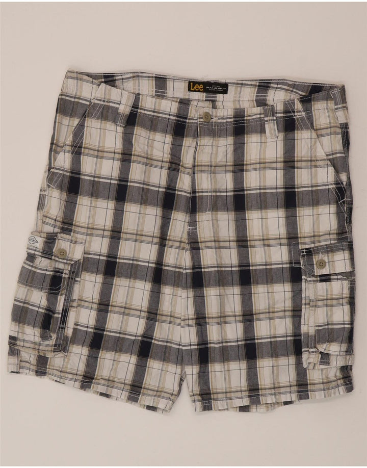 Lee Herre Cargo Shorts W40 XL Hvid ternet bomuld