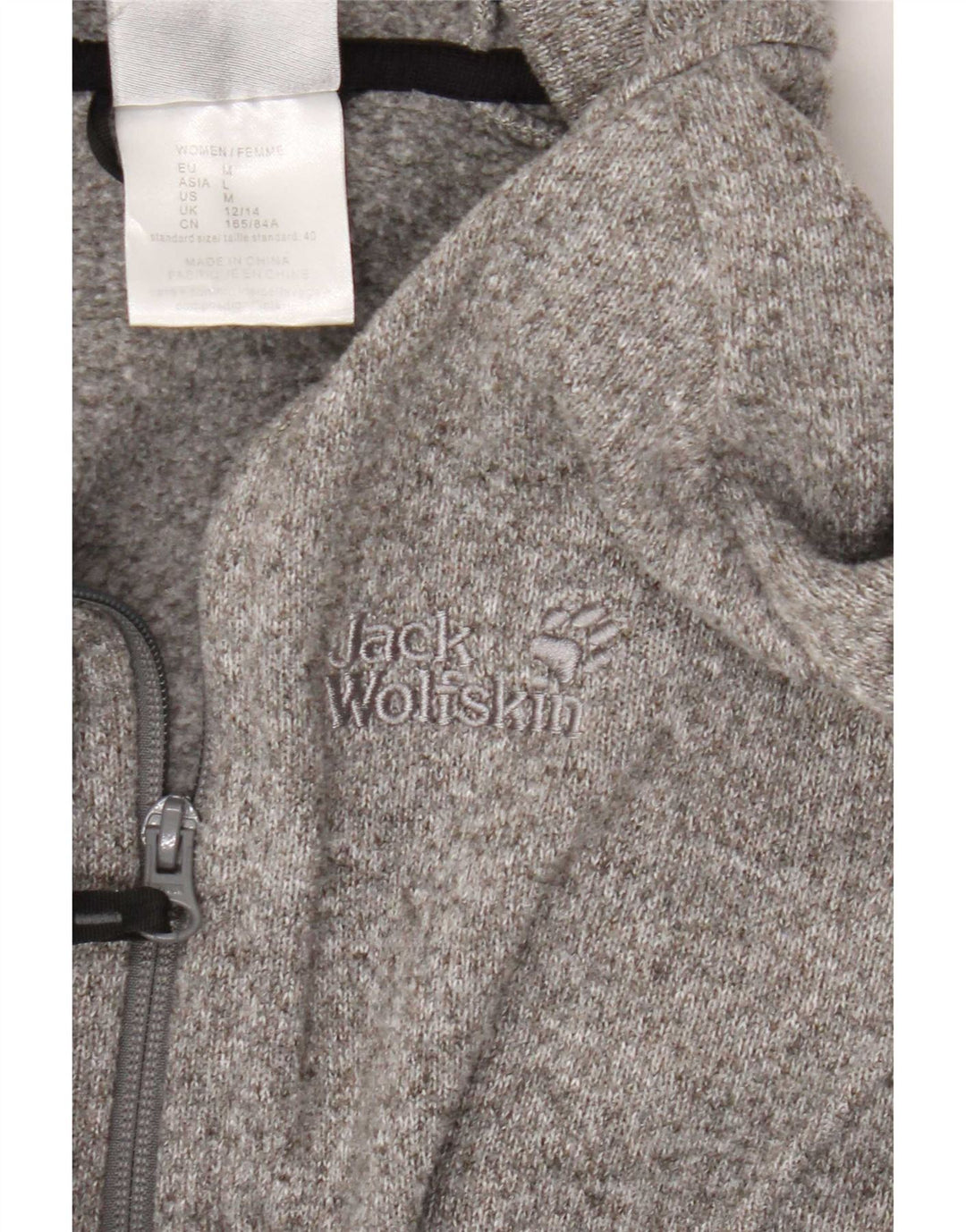 Jack Wolfskin Dame træningsdragt Topjakke UK 12/14 Medium Grey Flecked