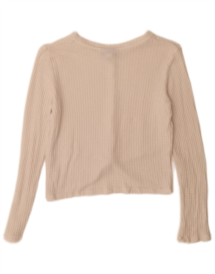 Topshop Dame Crop Top Langærmet UK 8 Small White Viscose