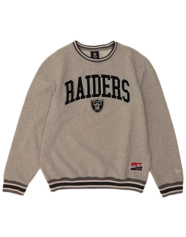 New Era Herre Raiders Grafisk Sweatshirt Jumper Medium Grå Stribet Bomuld