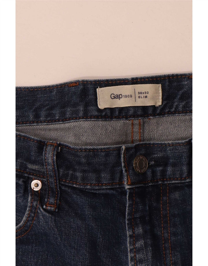 Gap Herre Slim Jeans W36 L32 Marineblå Bomuld