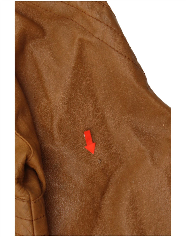 Vintage læderjakke til kvinder IT 44 medium brunt læder