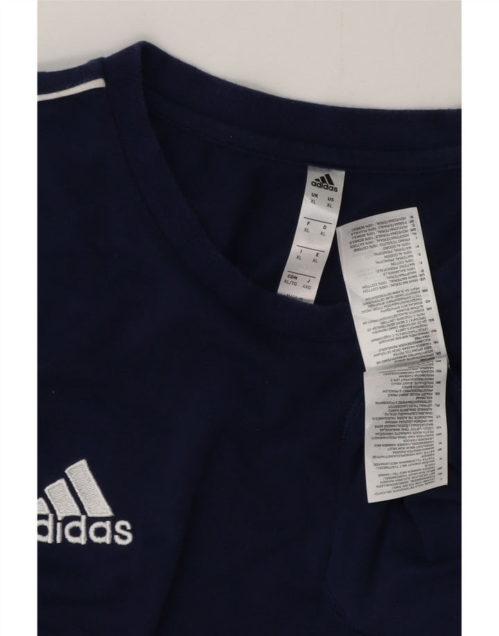 ADIDAS T-shirt top til mænd XL marineblå bomuld