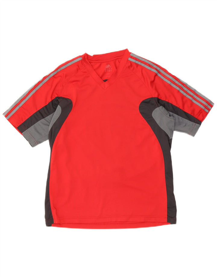 Adidas Herre T-Shirt Top Stor Rød Colourblock Polyester