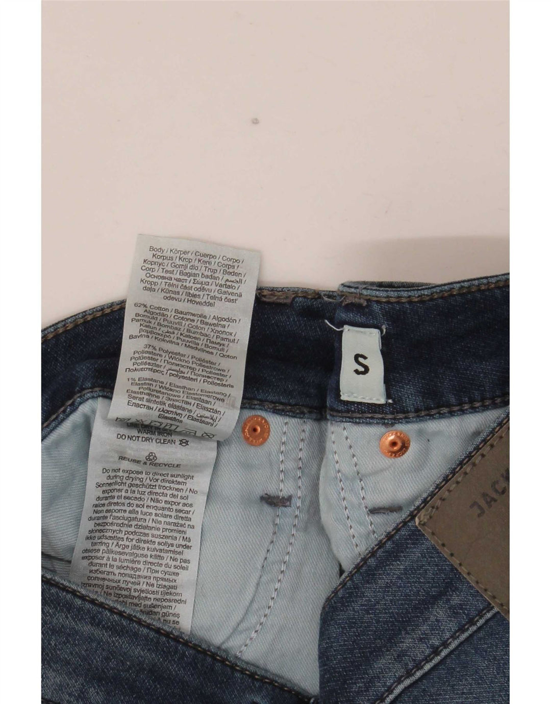 Jack & Jones denimshorts til mænd Small W32 blå bomuld