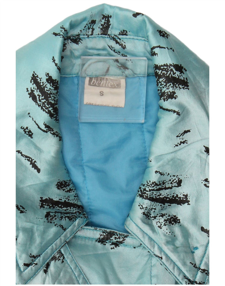 Vintage Herre abstrakt mønster Windbreaker Jacket UK 36 Small Blue