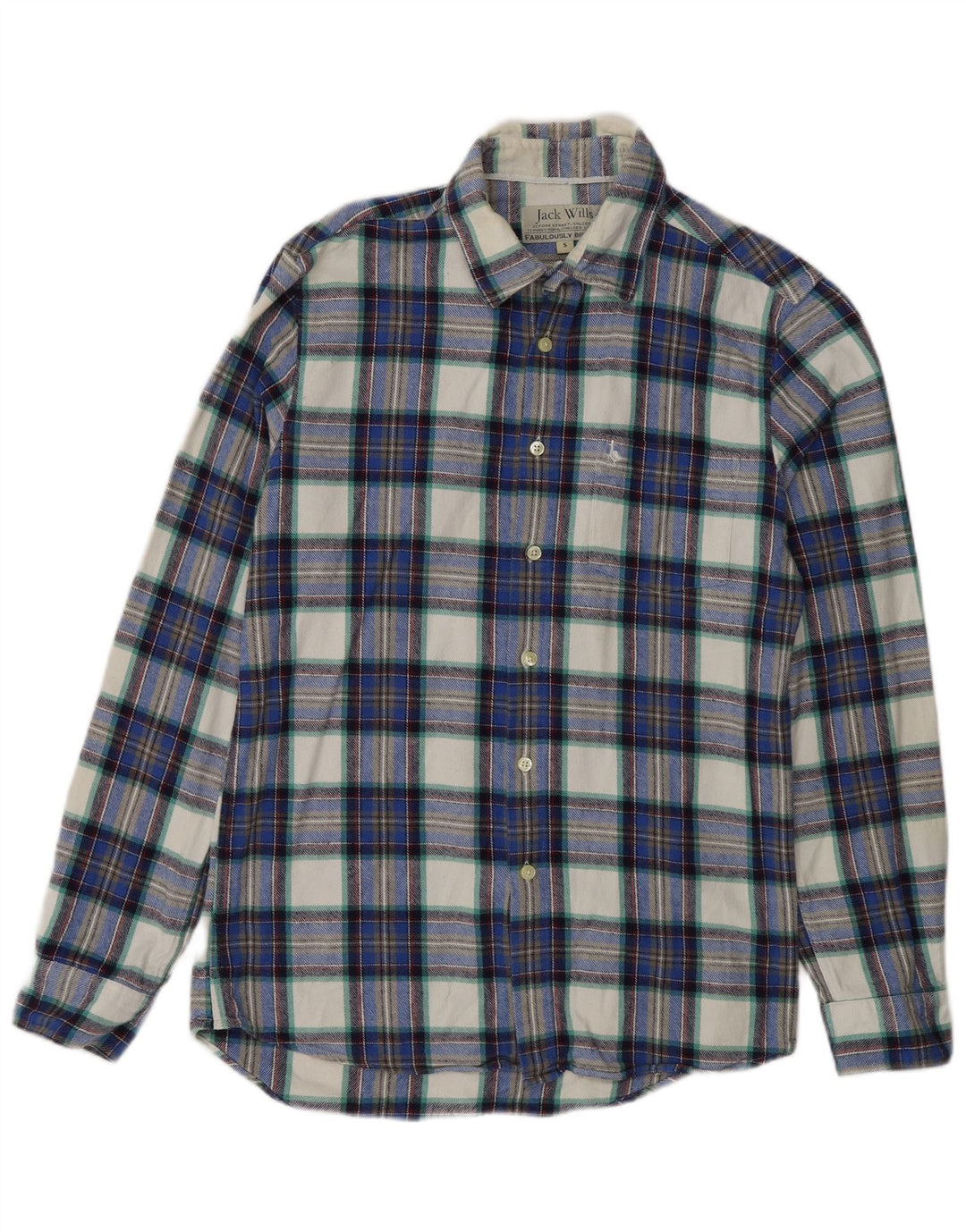 Jack Wills Herre flannelskjorte lille marineblå plaid bomuld
