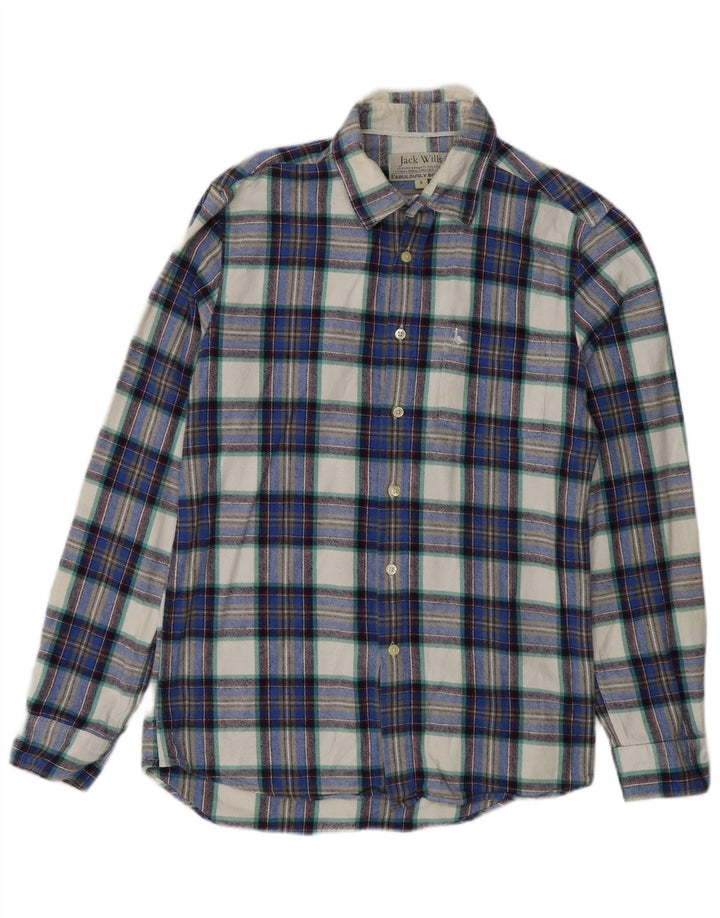 Jack Wills Herre flannelskjorte lille marineblå plaid bomuld