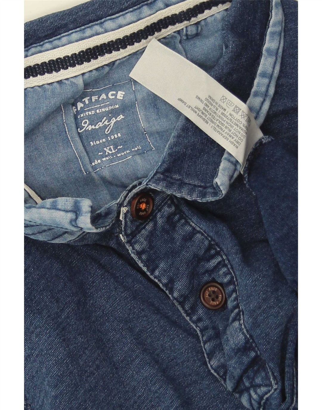 Fat Face herre poloshirt XL marineblå bomuld