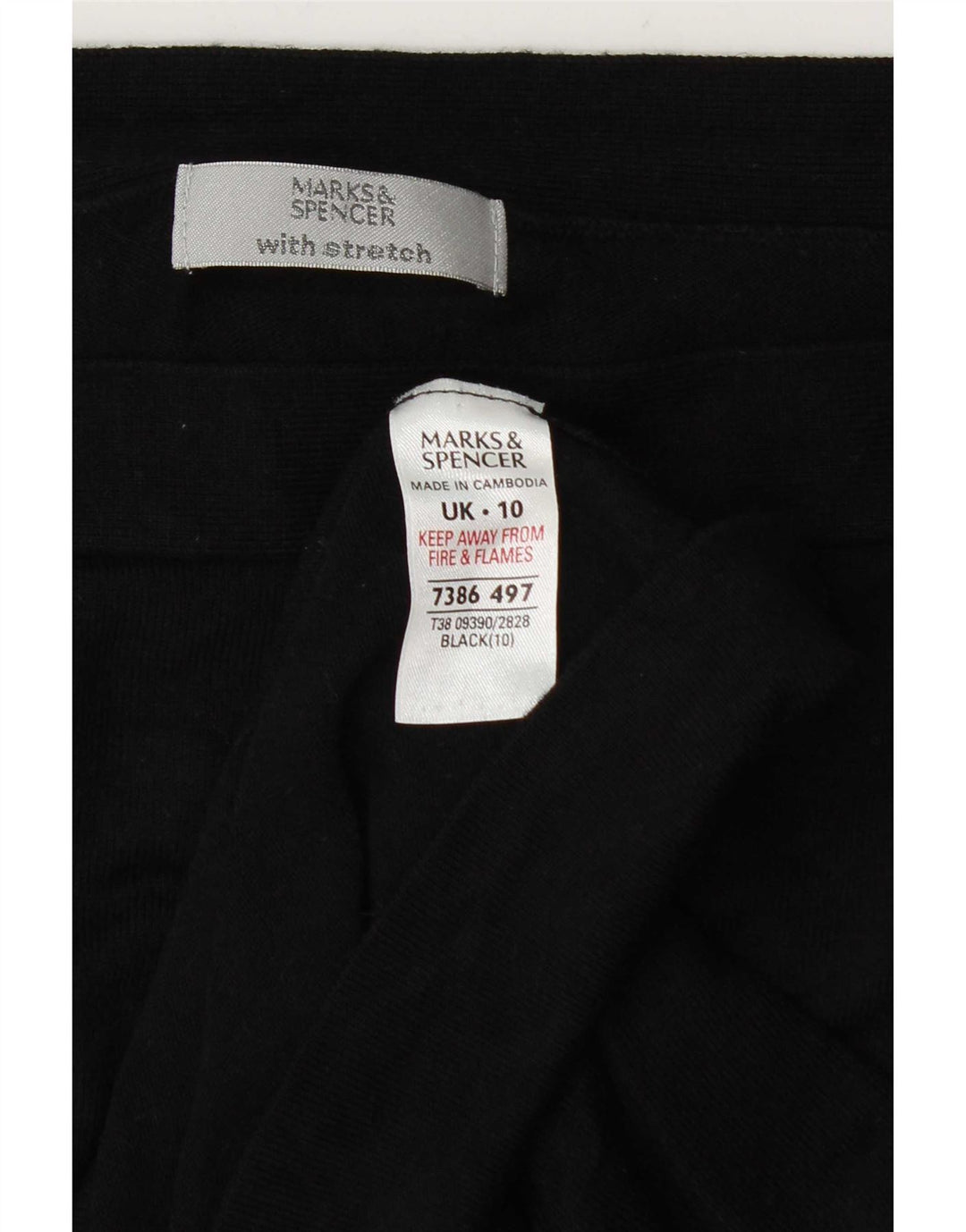 Marks & Spencer Dame Vippetop 3/4 ærmer UK 10 Small Black Viscose