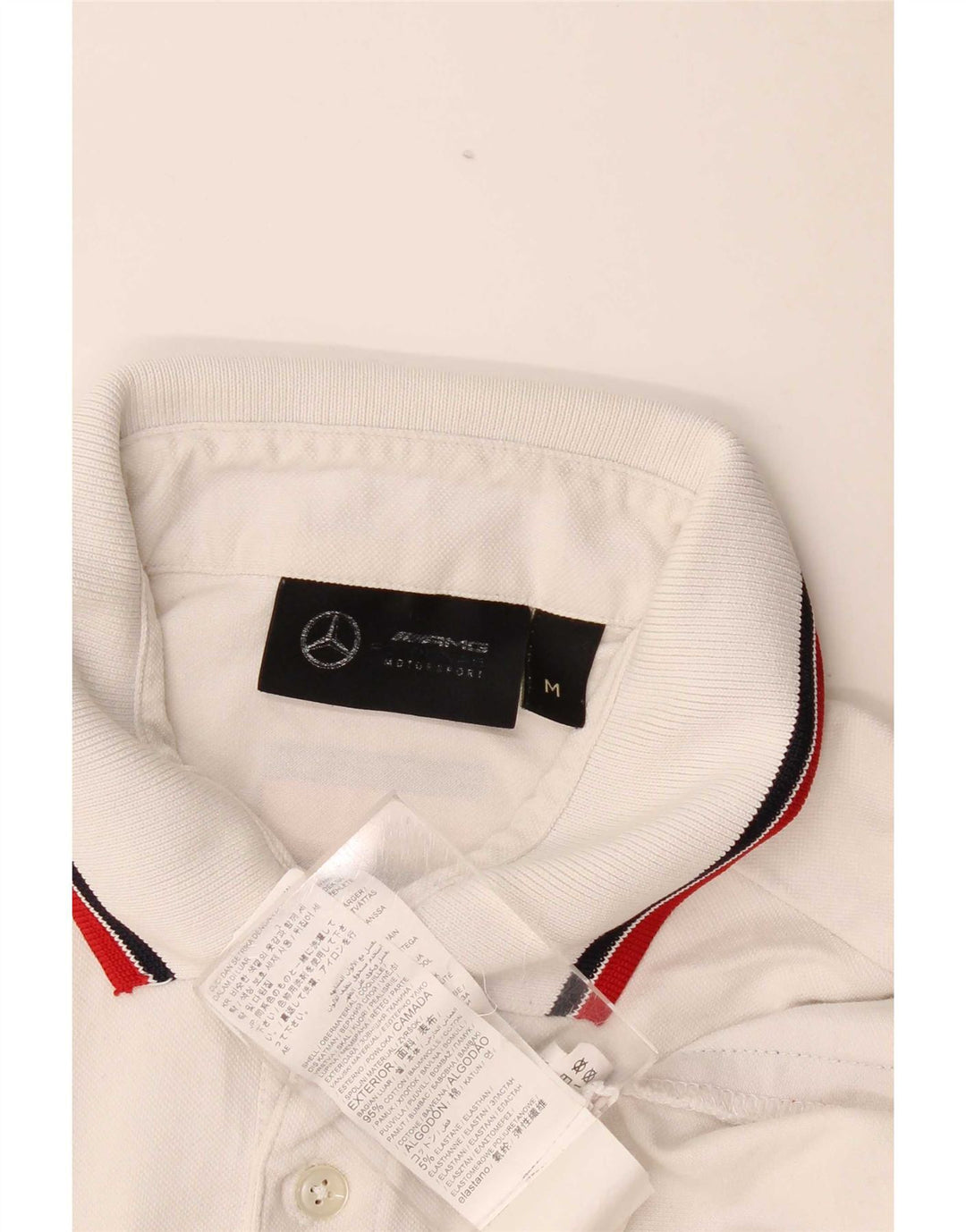 Vintage grafisk poloshirt til mænd mellem hvid stribet bomuld