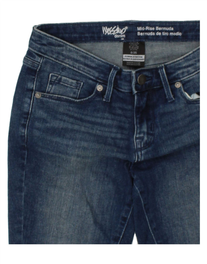 MOSSIMO Womens Mid Rise Bermuda Denim Shorts W25 XS Blue Cotton Vintage Mossimo and Second-Hand Mossimo from Messina Hembry 