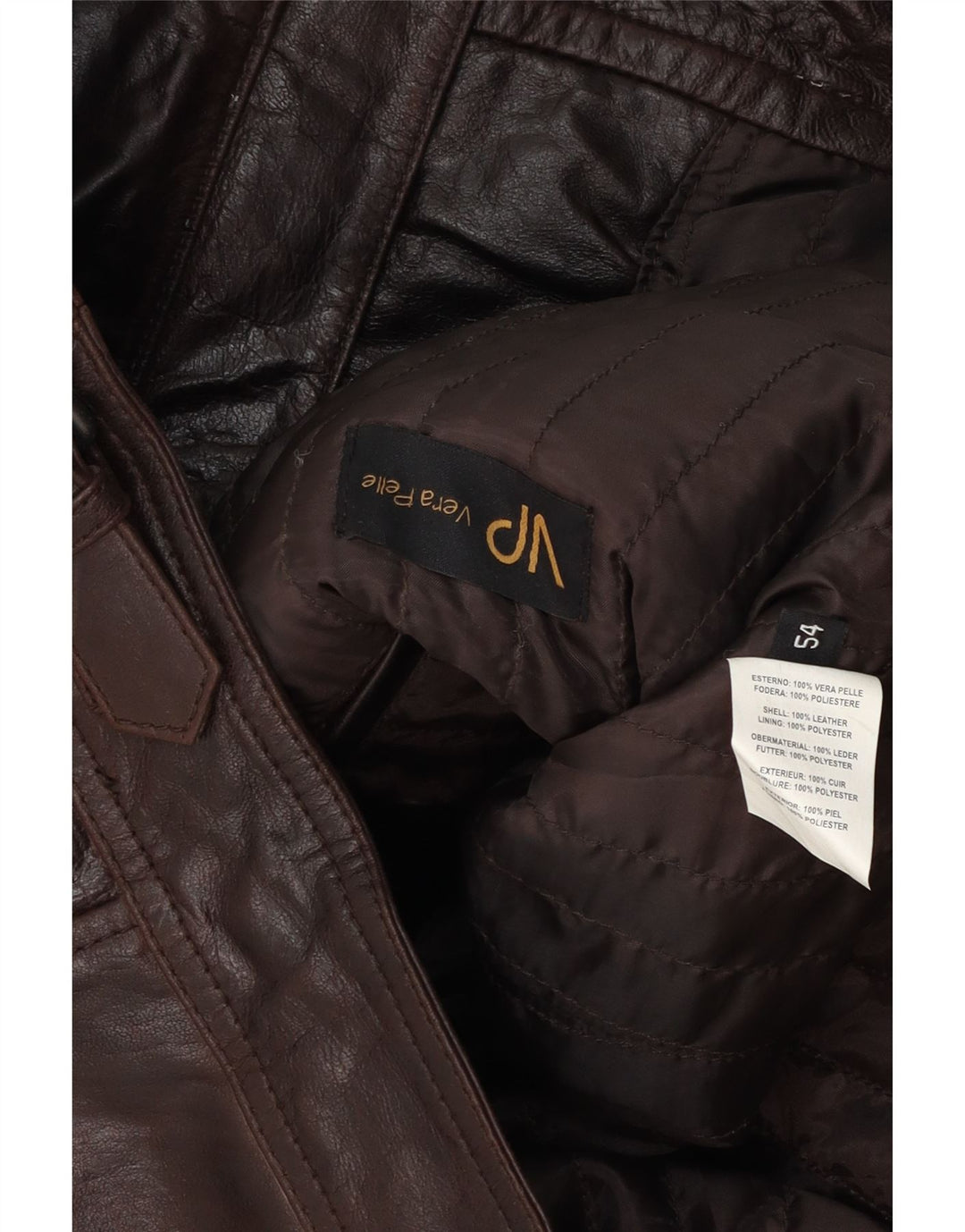 Vintage Herre Bomber Læderjakke IT 54 2XL Brun Læder