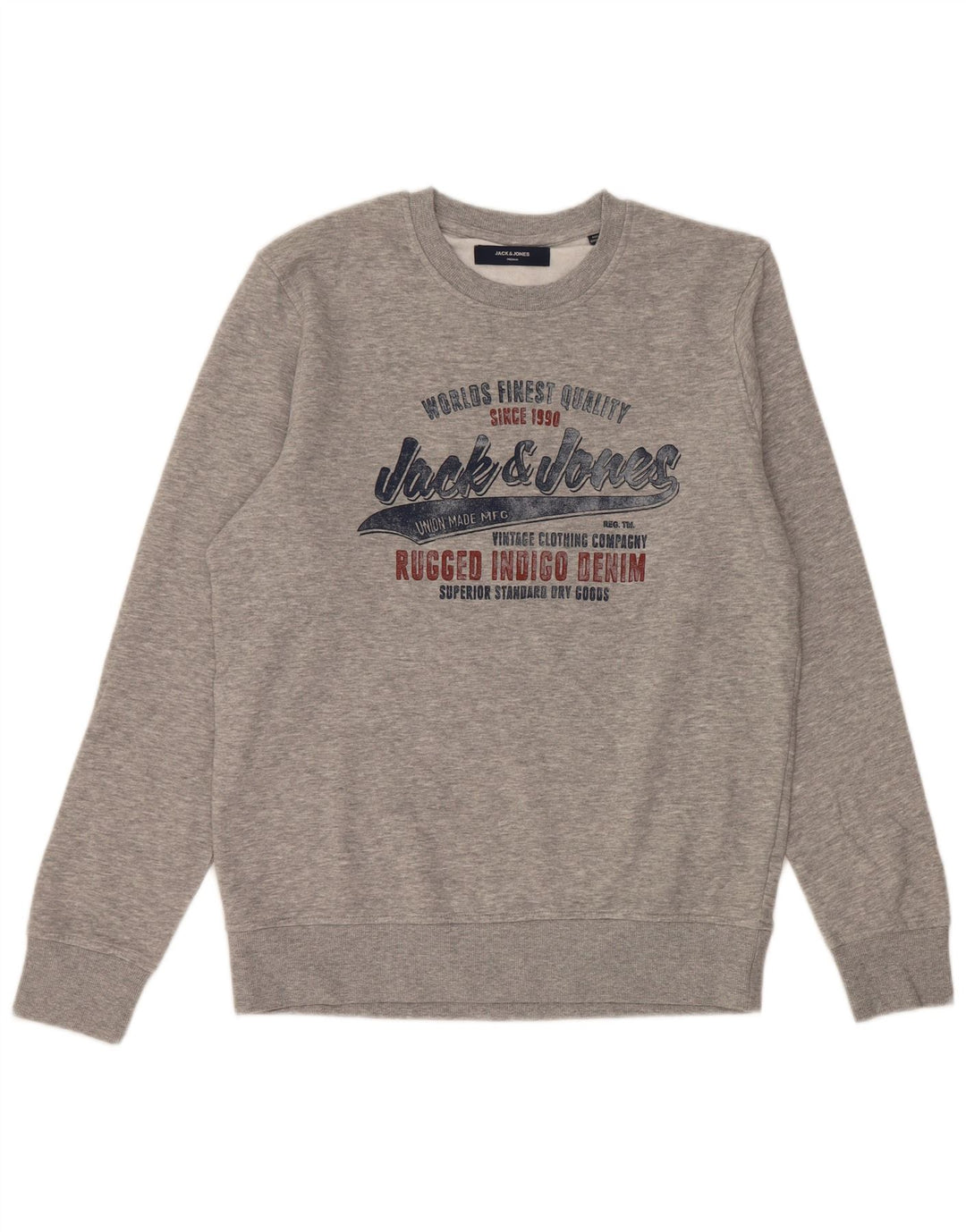 JACK & JONES Grafisk sweatshirt til mænd Medium Grå Flecked Bomuld