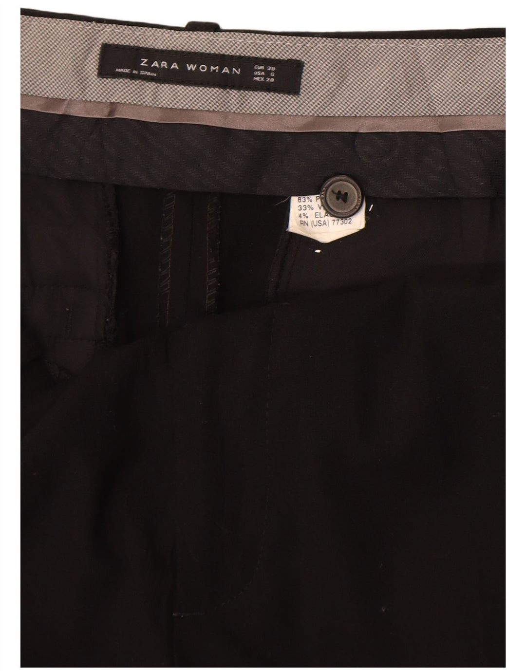 Zara Lige Chinobukser til kvinder EU 38 Small W28 L31 Sort Polyester