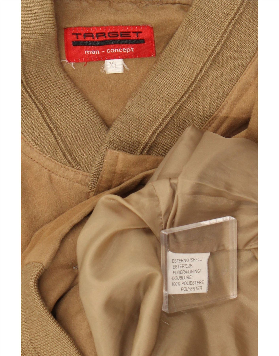 Vintage bomberjakke til mænd UK 42 XL brun polyester