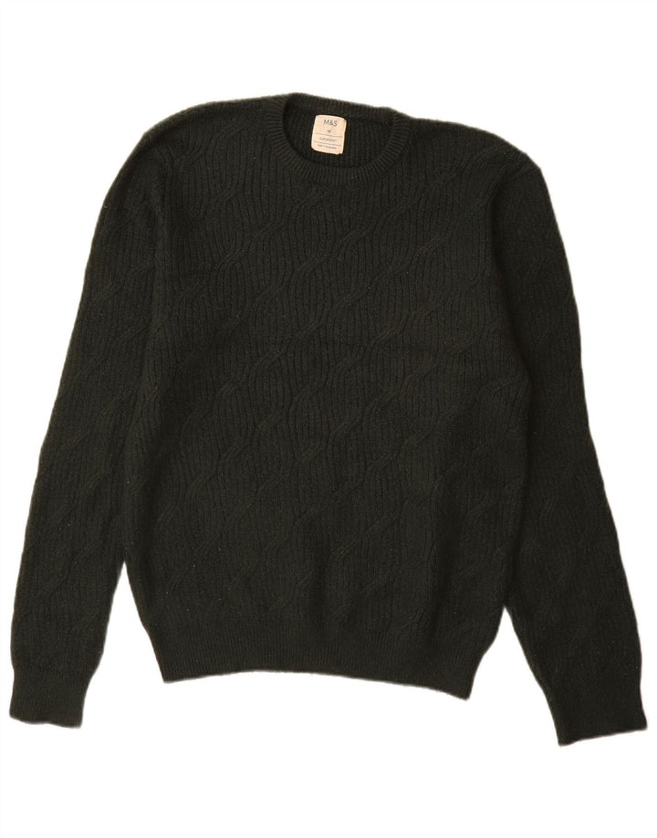 Marks & Spencer Herre sweater med rund hals, mellemgrøn polyamid
