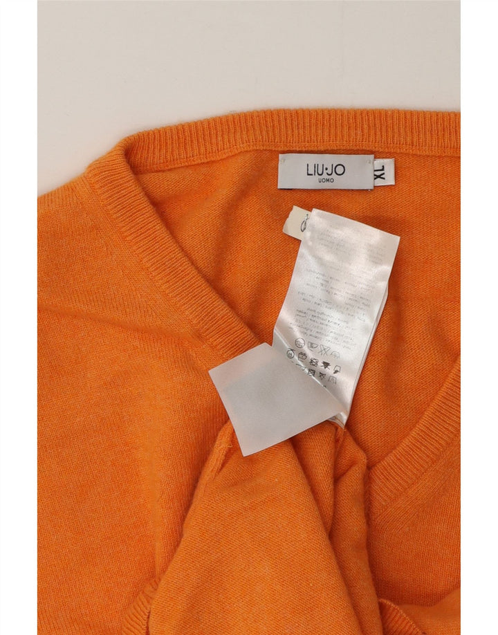 Liu Jo Herre V-hals sweater XL Orange Uld
