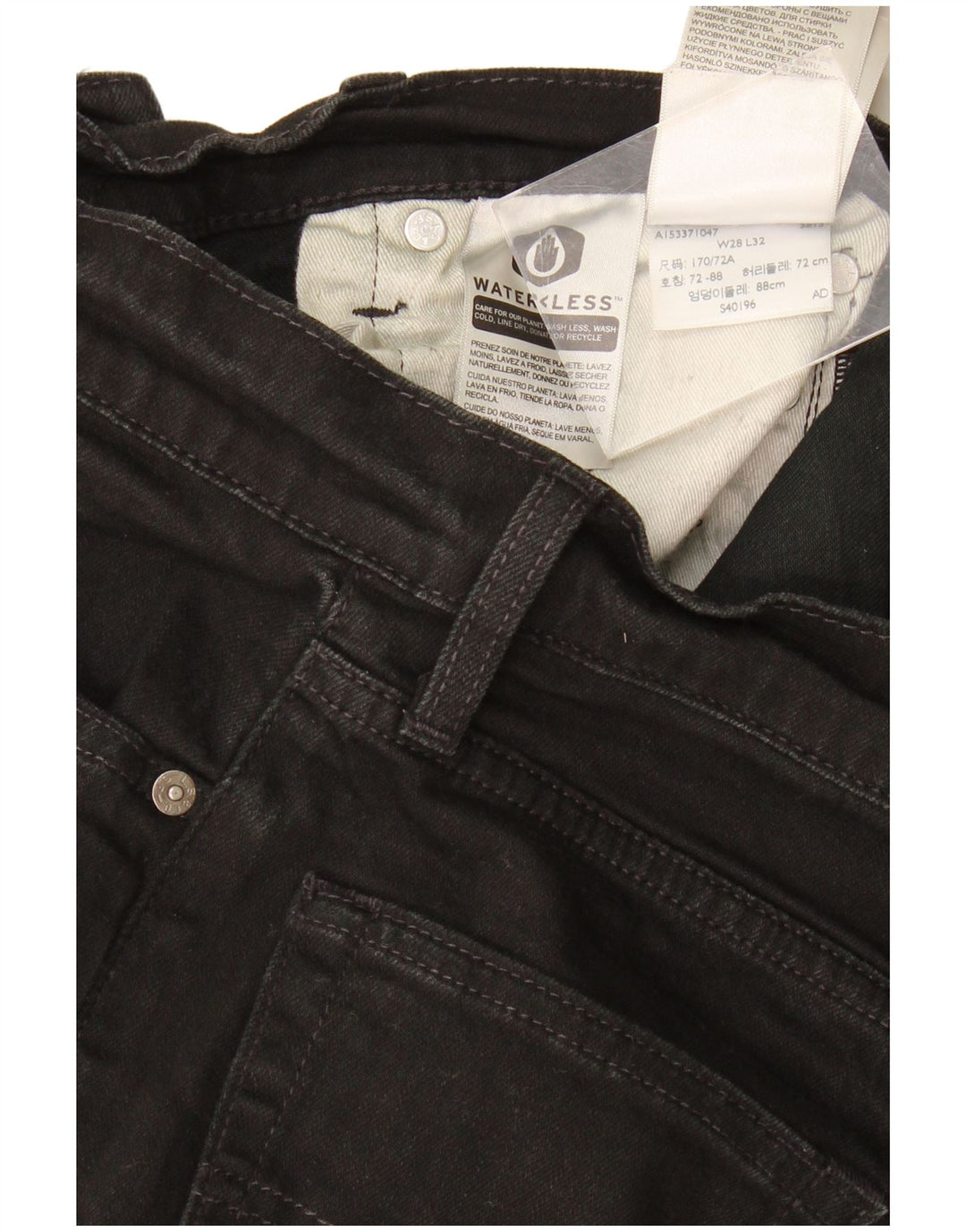 Levi's skinny jeans til kvinder W28 L32 sort bomuld