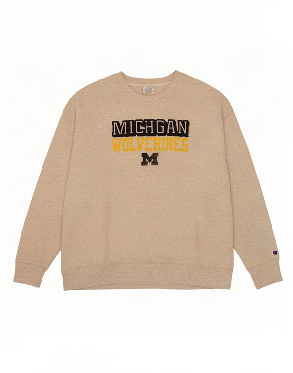 Champion Herre Michigan Wolverines Sweatshirt Jumper 3XL Beige Flecked